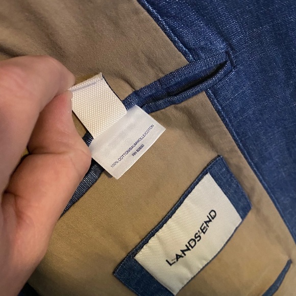 Men’s Lands’ End Denim Style Blazer - Picture 7 of 10
